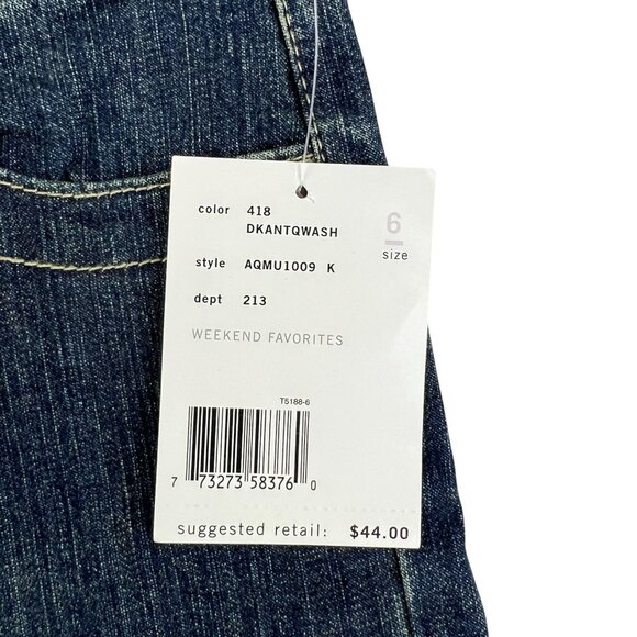 NWT Excess Women's Blue Denim Cropped Jeans Size 6 Stretch Mid Rise Tapered Leg - Picture 6 of 12